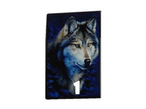 3115-D17-2 Plastic Cigarette Case, Wolf Design