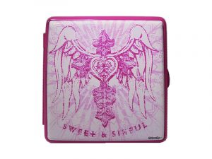 3102L20MIRROR Sweet and Sinful Mirror Leatherette Wrapped Cigarette Case