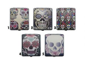 3101L20CSKULL Candy Skull Leatherette Wrapped Cigarette Case