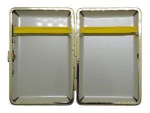 3102G14C Camo Leatherette Wrapped Cigarette Case, Gold Frame, King’s