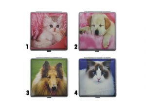 3102L20PETS Cute Cats and Dogs Leatherette Wrapped Cigarette Case
